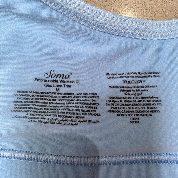 Women's Soma Embraceable Blue Lace Bralette - Picture 4 of 6